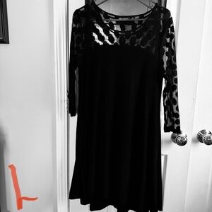 Chic Black Lace Long Sleeve Dress